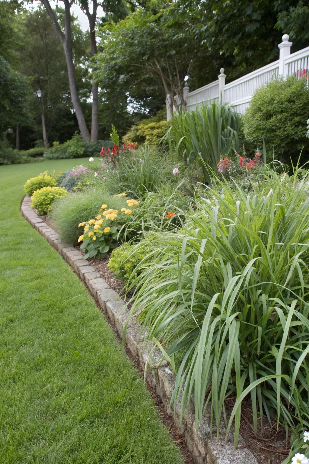 Culinary citronella infuses the garden with both aroma and utility.