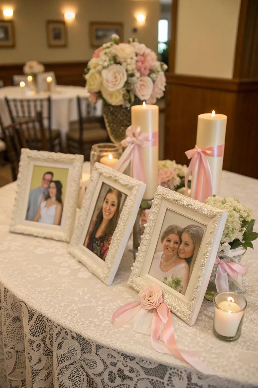 Personalized photo frames showcasing cherished memories.