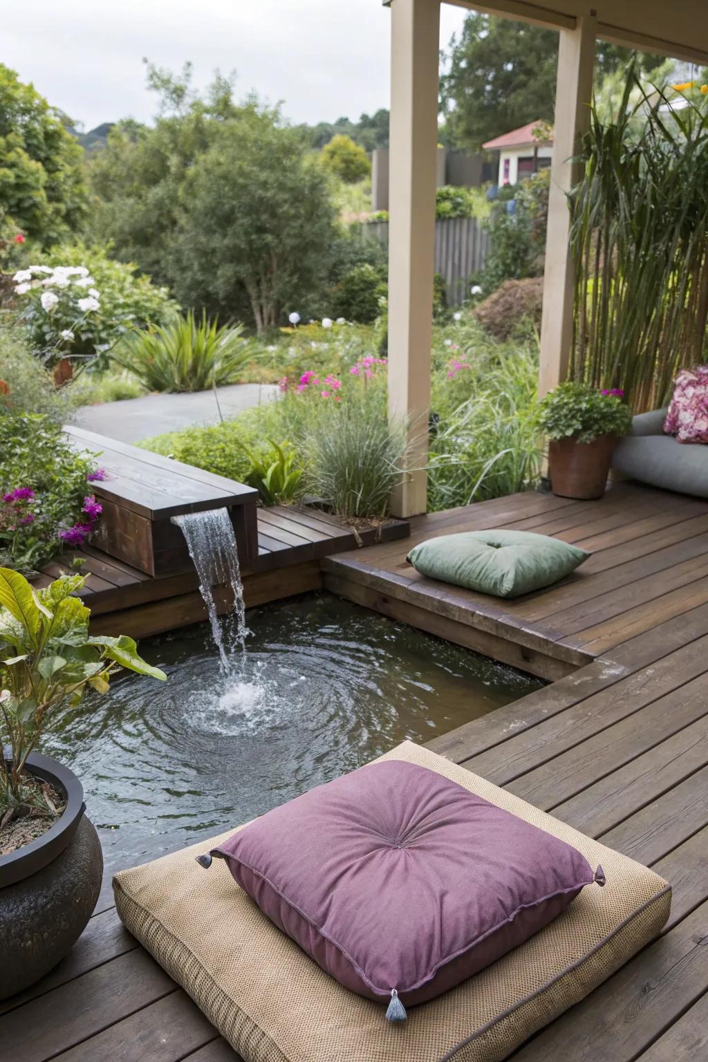 A Zen corner brings peace and tranquility to your deck.