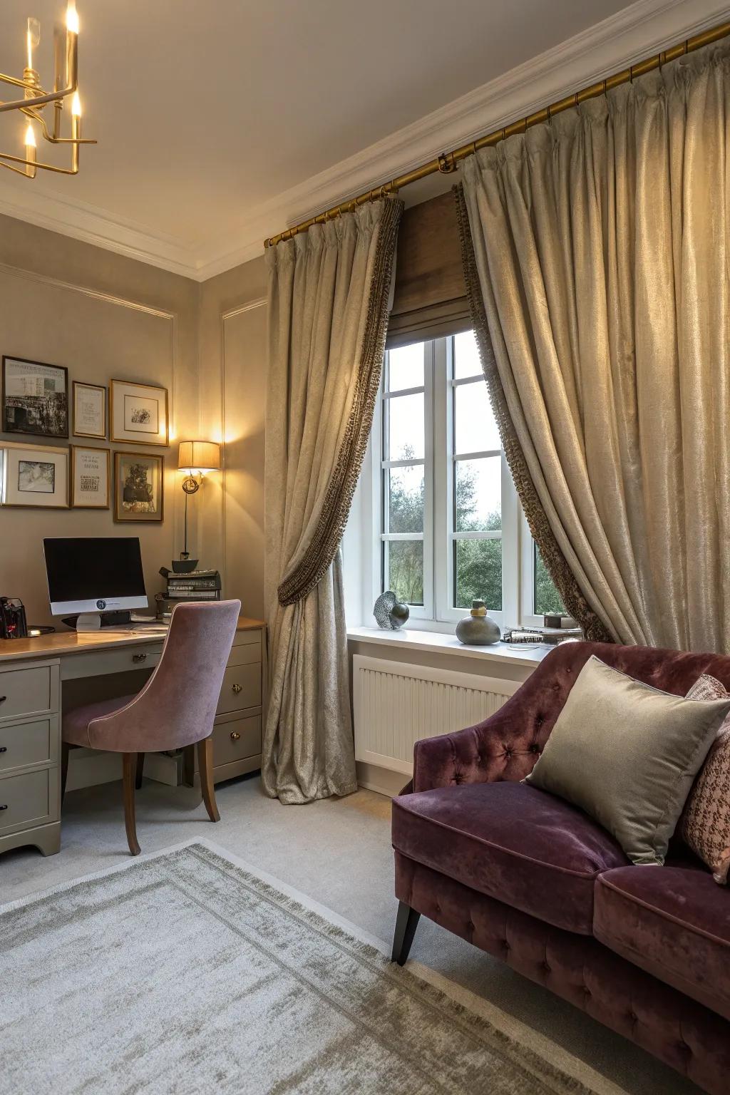 Plush textiles add elegance and warmth to your office.
