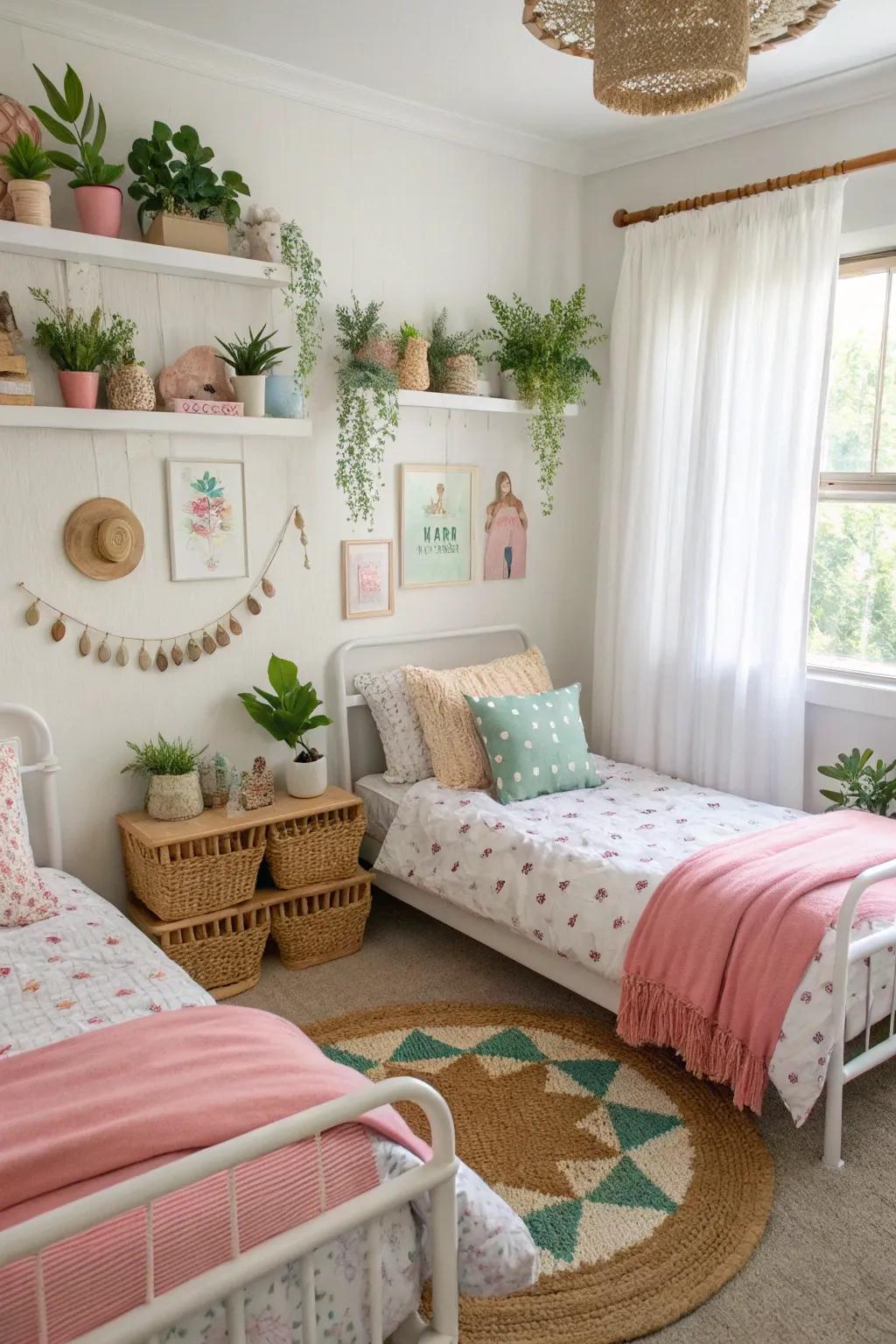 Natural elements infuse shared spaces with calm and serenity.