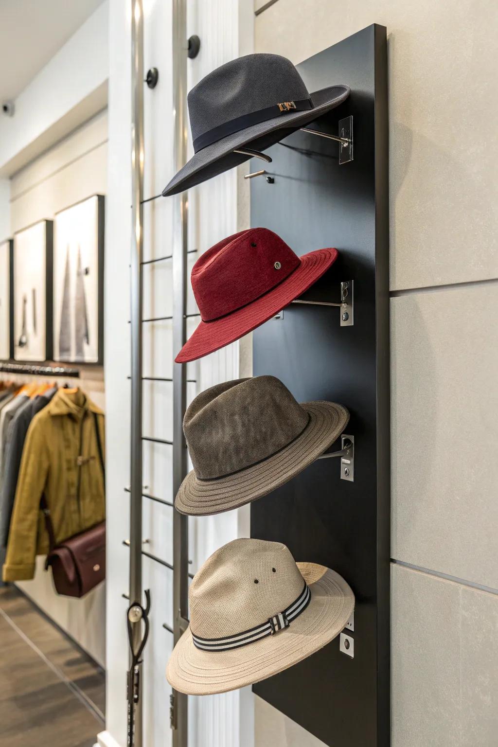 Hat stands for wall placement keep your area neat and chic.