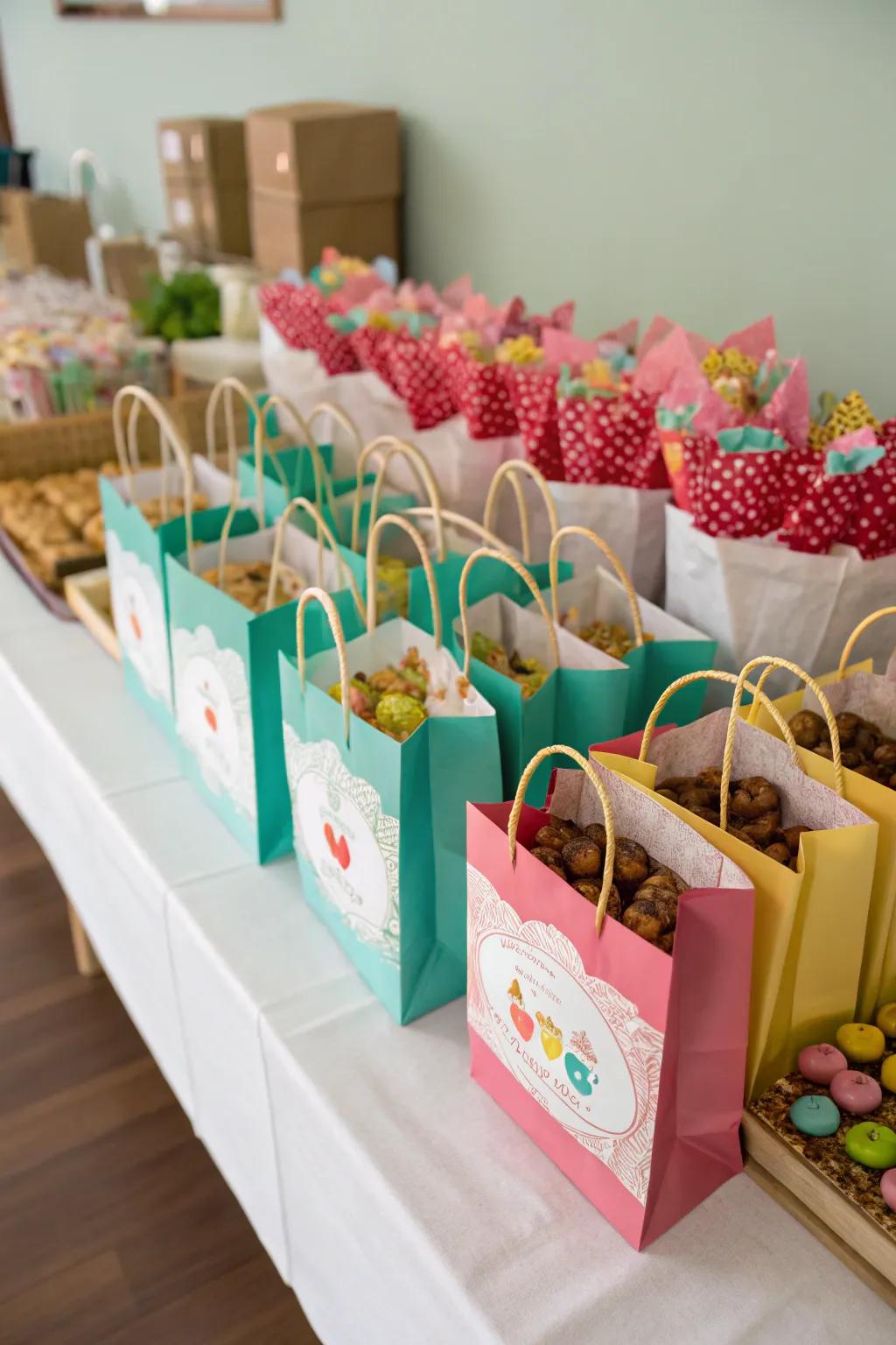 Tiny gift bags offer a sweet farewell for your guests.