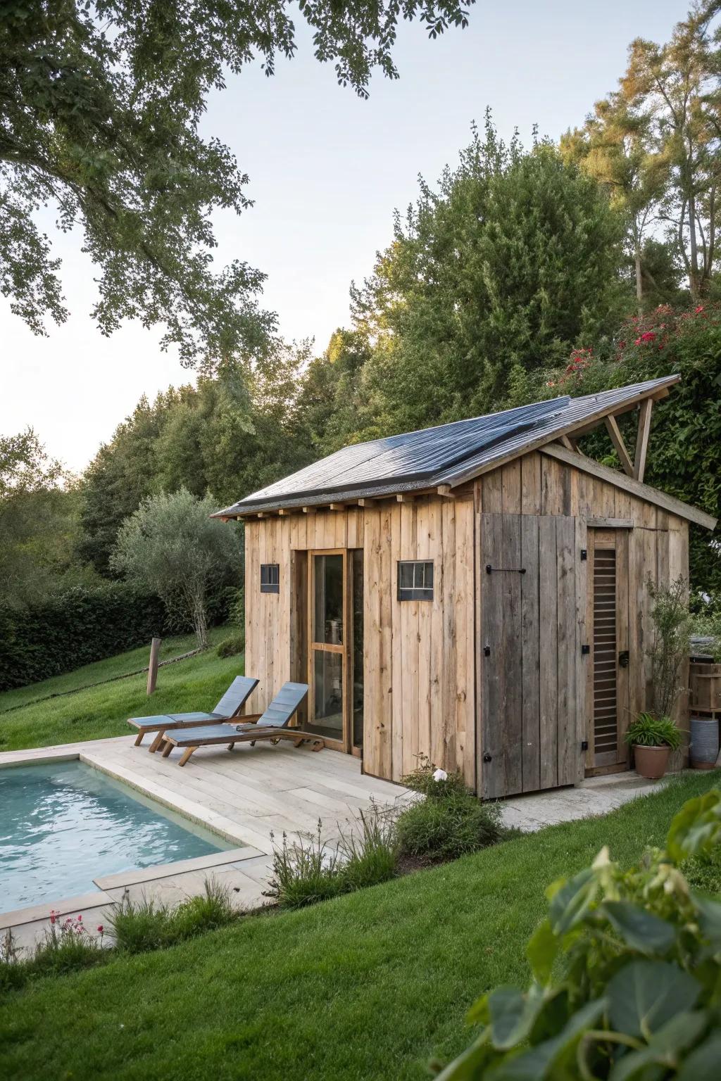 An eco-friendly cabana that combines style and sustainability.