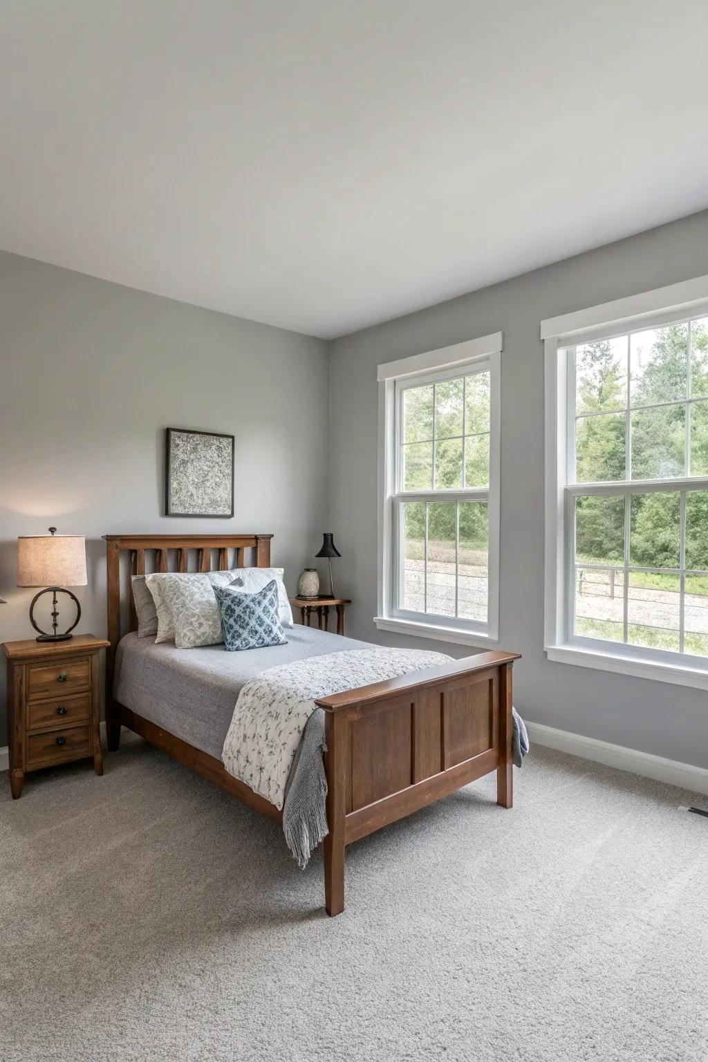 Minimalist decor creates a serene atmosphere in a Stone Echo bedroom.