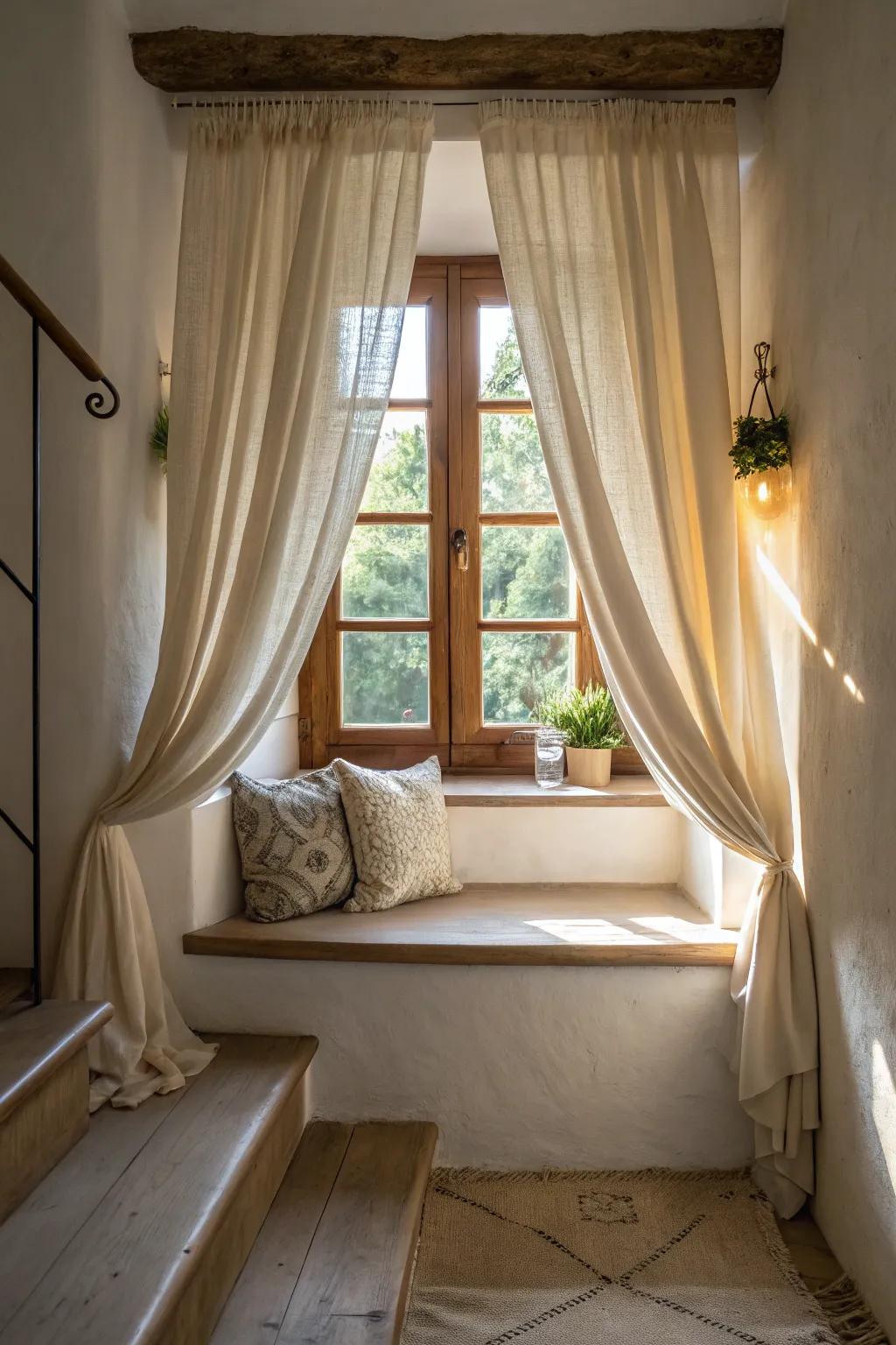 Window treatments bring elegance and adjustable light control to small spaces.
