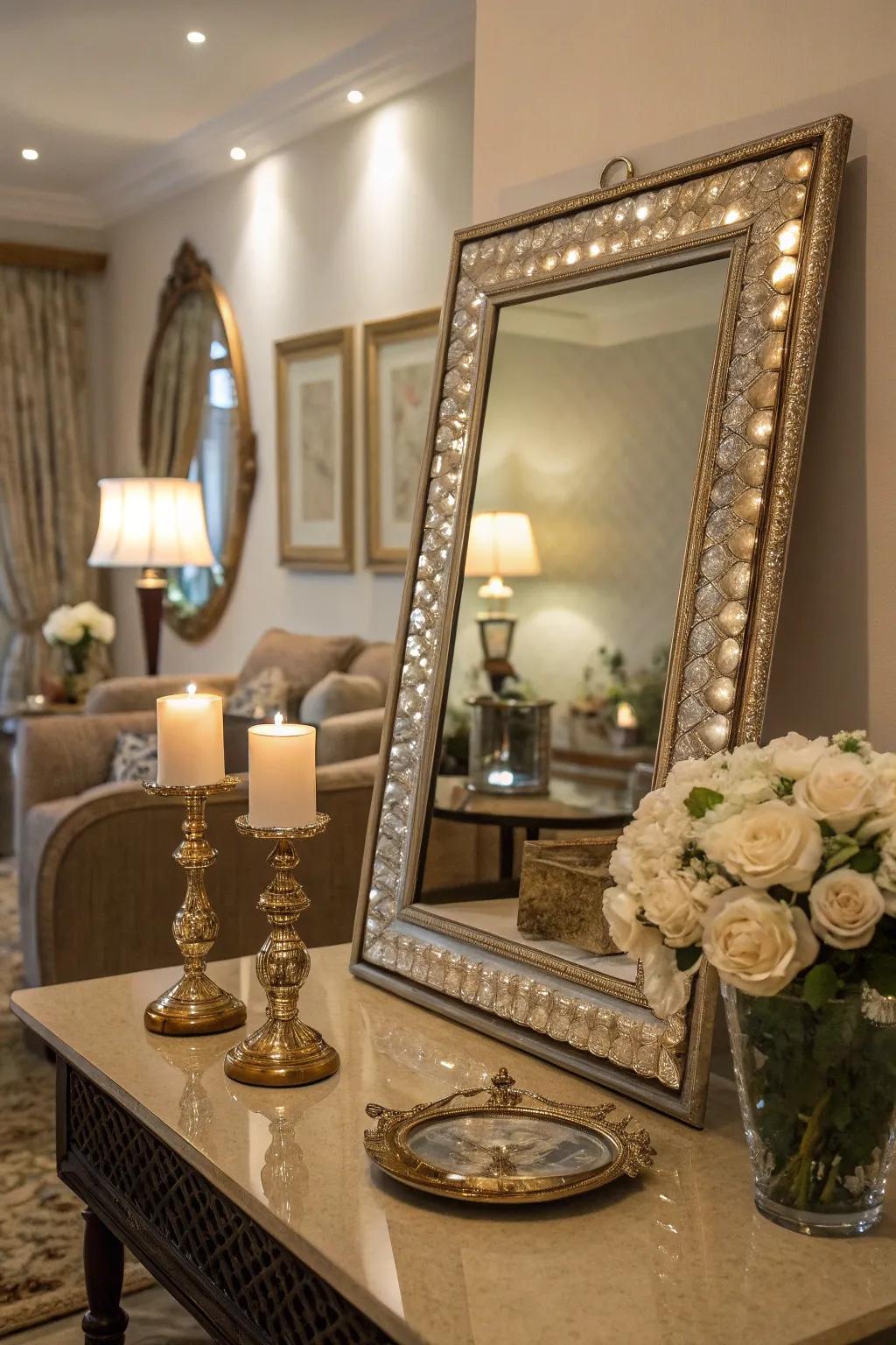 Mirrors can make your living room feel more spacious and bright.