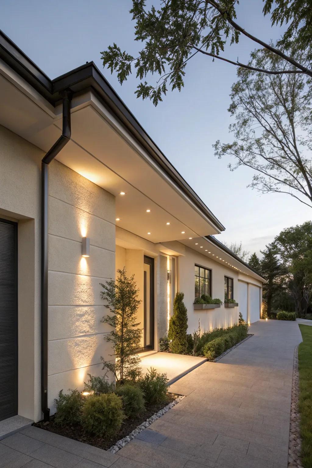Recessed lighting offers a clean, streamlined appearance.