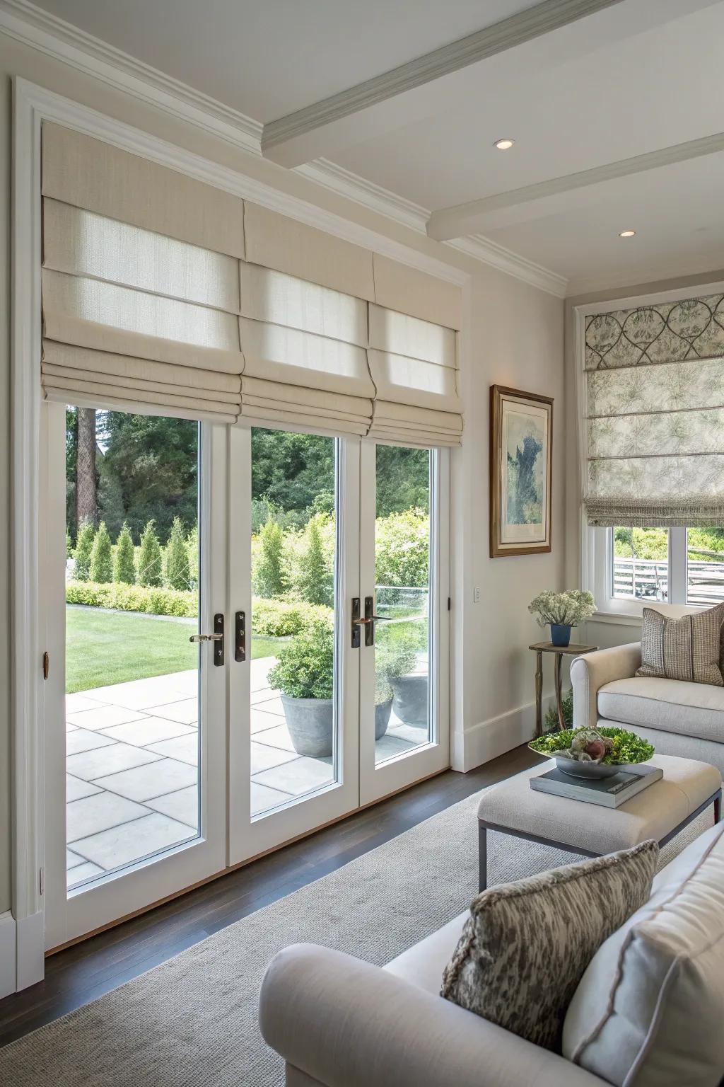 Pleated shades introducing class and sophistication